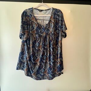 Paisley Print Women's Top short sleeves size 3X